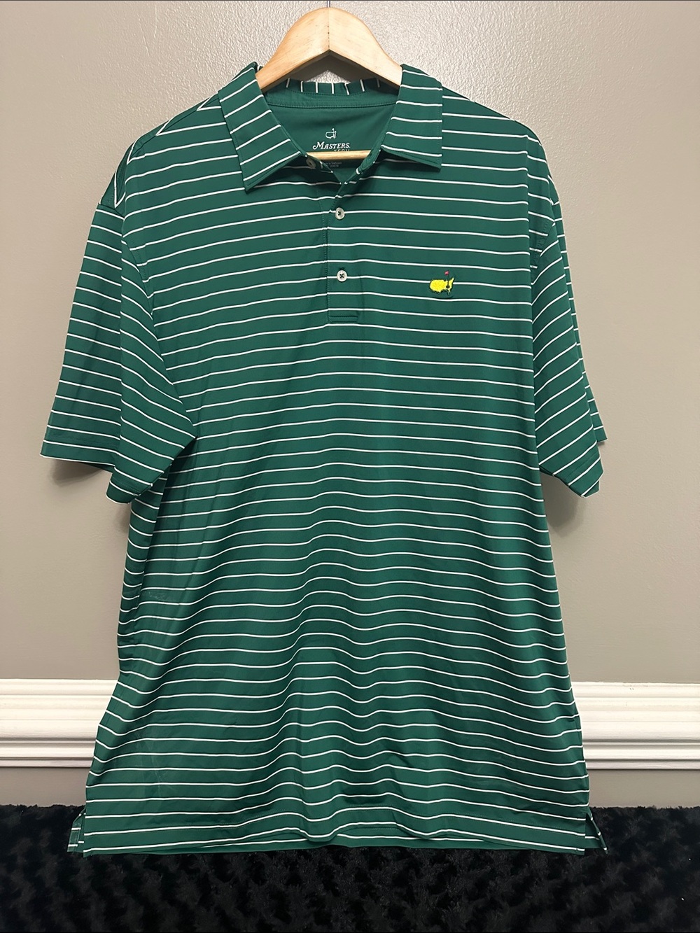 Mens Master tech striped polo shirt Sz XL